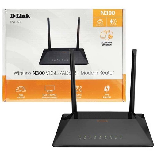    مودم روتر بی سیم ADSL2 Plus و VDSL2 دی لینک مدل new DSL-224